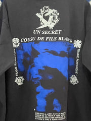 ERD Inspired American Retro Washed Black Longsleeve Tee