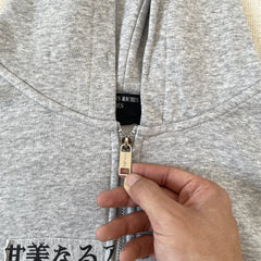 ERD Vintage Oversized Cropped Graphic Zip Up Hoodie