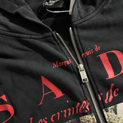 ERD Inspired 480g Washed Black Zip Hoodie