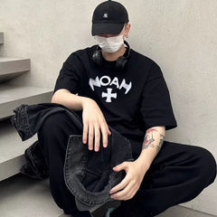 NOAH 2024 New Phantom Cross Trendy Brand American Summer Cotton Loose Men and Women Couple Short sleeved T-shirt