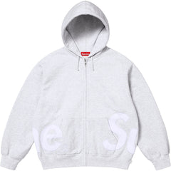 Supreme Big Logo Zip-Up Hoodie – Grey