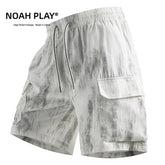 NOAH PLAY 扎染冰丝工装短裤男夏季潮牌宽松抽绳休闲街头风五分裤