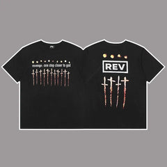 Revenge "One Step Closer to God" Crosses Graphic Short Sleeve T-Shirt