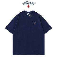 NOAH BWCJ small logo cross simple casual summer trendy brand couple heavyweight pure cotton short sleeved T-shirt for men and women
