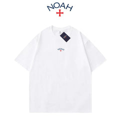 NOAH BWCJ chest cross small label print European and American trendy brand pure cotton casual couple short sleeved T-shirt for men