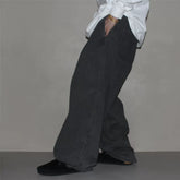 GcBrand Lab AW25 retro basic style washed and worn workwear loose pants casual curved pants