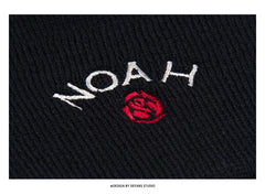 Defans trendy hip-hop cold hat NOAH rose embroidery men's and women's versatile warm knitted woolen hat with toe cap