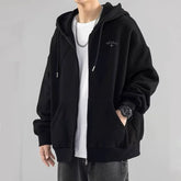 NOAH first generation black soul small logo cross autumn and winter hooded couple hoodie cardigan zipper and velvet jacket for men and women