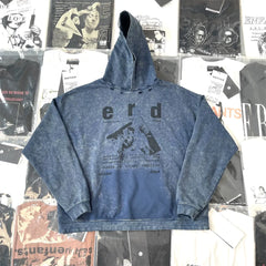 ERD melancholic Washed Fleece Oversized Graphic Hoodie