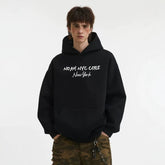 NOAH MARS American casual New York limited edition cross autumn loose men's trendy brand fleece hooded sweatshirt