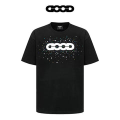 GOODBRAND Summer Gemstone Luxury Light Luxury Men's and Women's T-Shirts Heavy Weight Cotton Short Sleeve Hot Diamond Couple's Top
