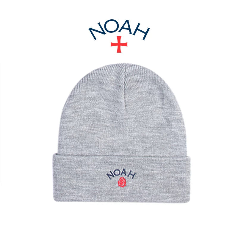 Defans trendy hip-hop cold hat NOAH rose embroidery men's and women's versatile warm knitted woolen hat with toe cap