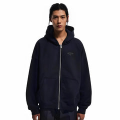 NOAH MARS niche trend brand Black Soul embroidery small label cross hooded sweatshirt cardigan trendy zipper jacket for men
