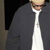 GcBrand Lab Jacket Retro Basic Japanese Simple Casual Collar Jacket Checkered Coat Trendy