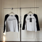 ERD Inspired Distressed Waffle Knit Raglan Long Sleeve