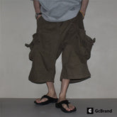 GcBrand Lab SS25 Japanese retro loose workwear shorts, summer casual large pocket captcha pants for men