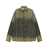 Vale Valley Retro Plaid Rhinestone Long Sleeve Shirt
