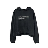 ERD's melancholic Distressed Oversized Logo Pullover Hoodie