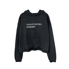 ERD's melancholic Distressed Oversized Logo Pullover Hoodie