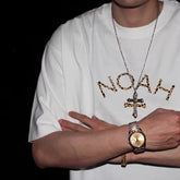 2025新款NOAH十字架印花男女短袖美式潮牌重磅纯棉情侣宽松t恤ins