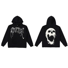 Revenge Screaming Skull Arch Logo Pullover Hoodie black