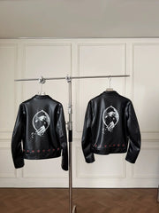 ERD Inspired Distressed Vintage PU Leather Biker Jacket