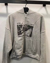 ERD Melancholy Grey Oversized Assemblage Graphic Hoodie