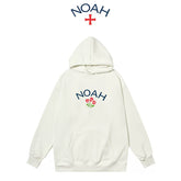 NOAH 秋冬白色连帽卫衣男美式潮牌帽衫套头加绒情侣外套