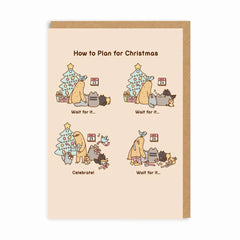 Pusheen & Sloth How To Plan For Christmas Greeting Card