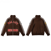 Vale Valley Retro Embroidered Stand Collar Zip Jacket