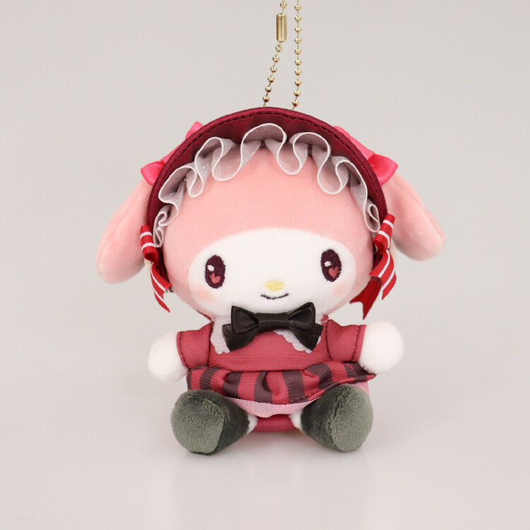 Sanrio My Melody Plush Mascot Keychain - Munyugurumi Patio Heart-Eye Lolita Edition