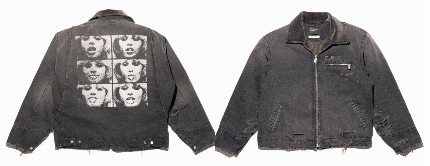 ERD Inspired Distressed Washed Grey Detroit Jacket