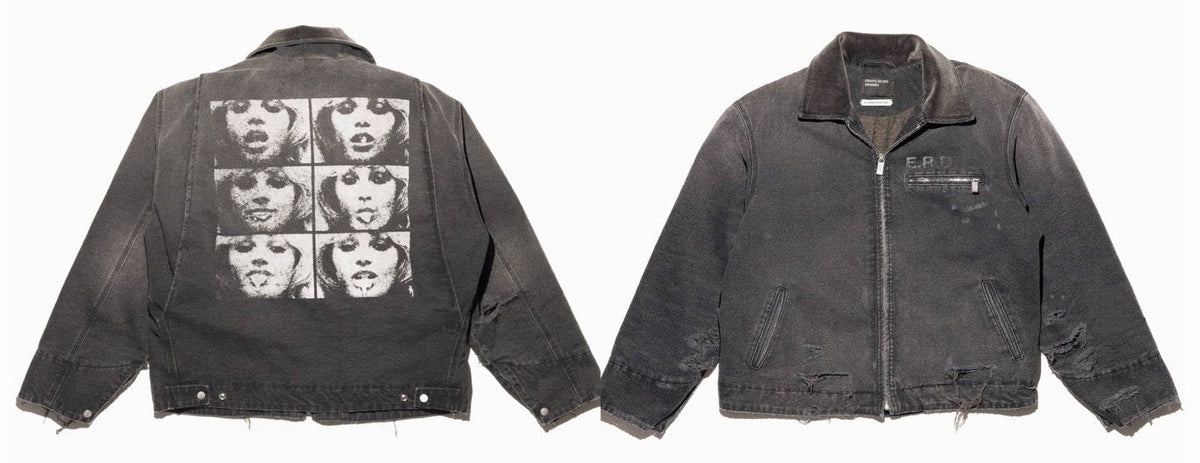 ERD Inspired Distressed Washed Grey Detroit Jacket