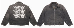ERD Inspired Distressed Washed Grey Detroit Jacket
