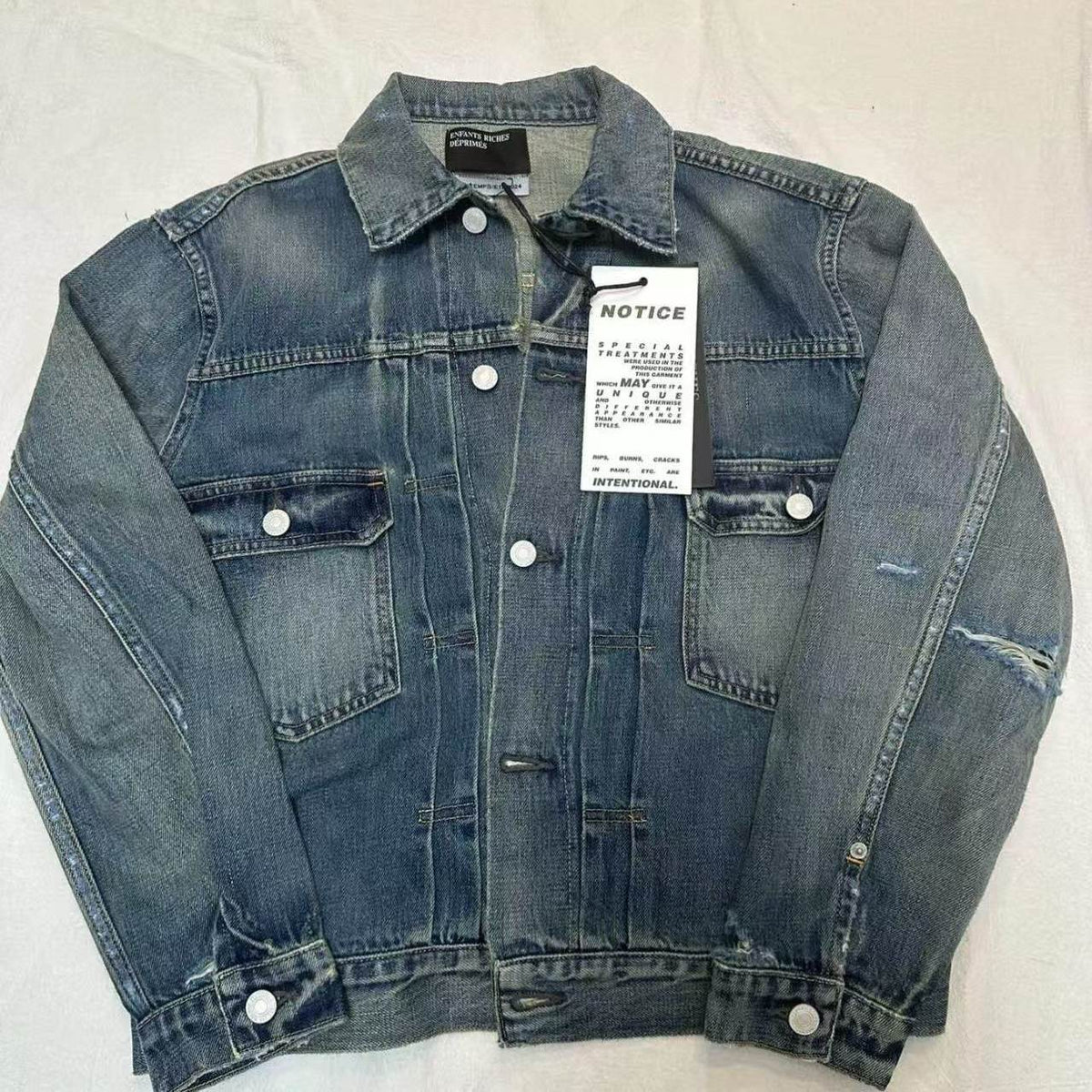 ERD melancholic Vintage Washed Distressed Denim Jacket