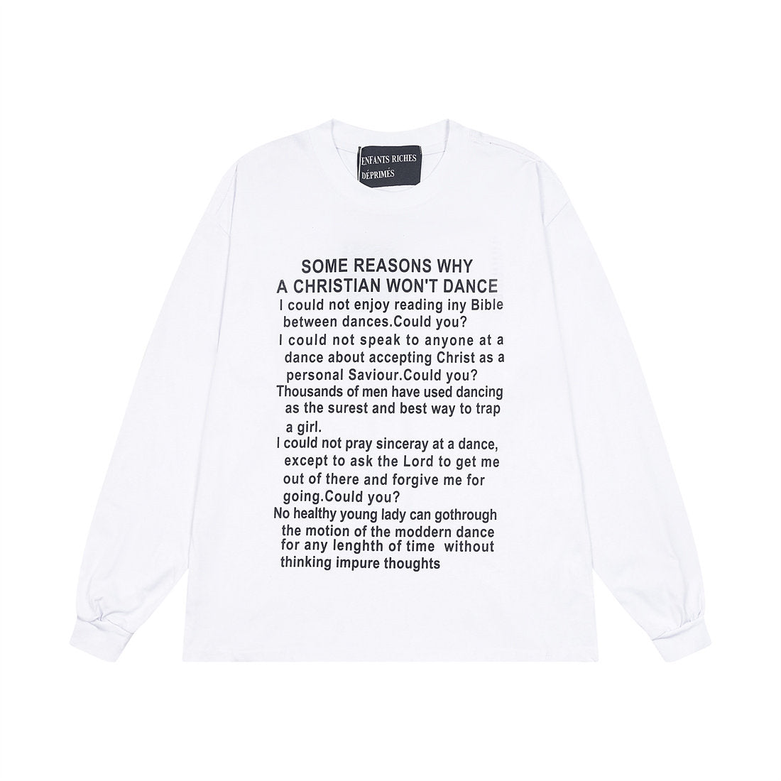 ERD Inspired Classic Slogan Number Cotton Longsleeve Tee