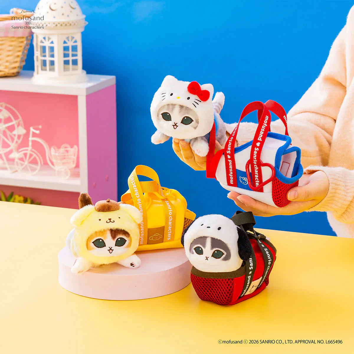Mofusand x Sanrio Characters Outing Bag with Cat Mascot
