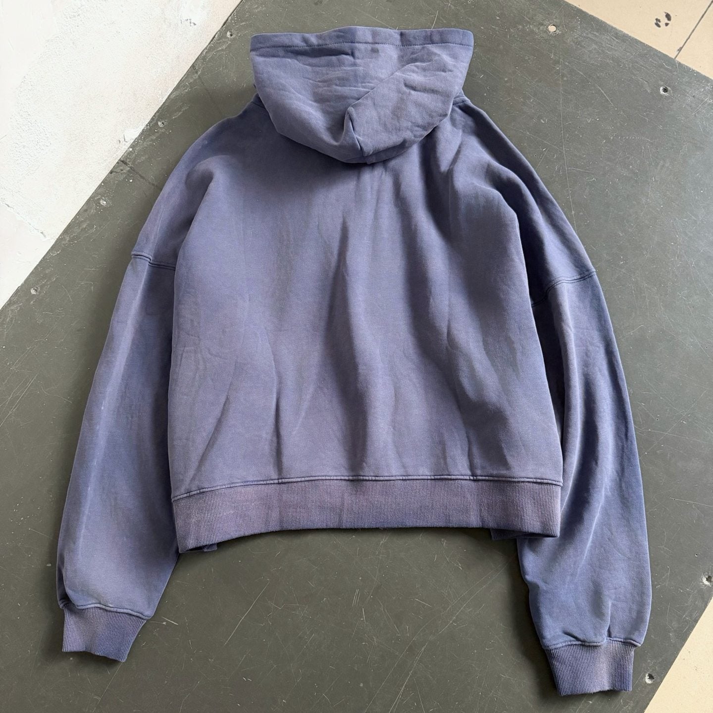 ERD Washed Distressed Graphic Zip Up Hoodie