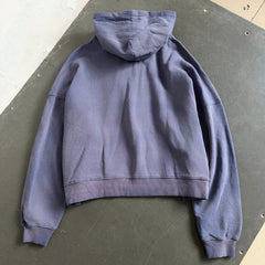 ERD Washed Distressed Graphic Zip Up Hoodie
