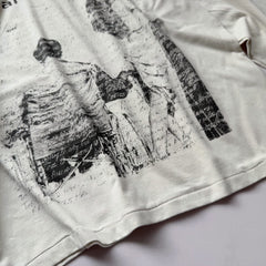 ERD Vintage Distressed Character Print Grey Long Tee