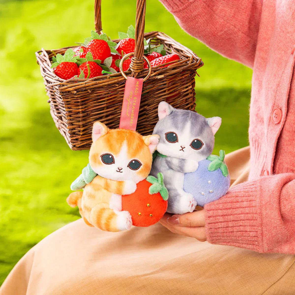 Mofusand Merci Strawberry Mascot Plush Pendants