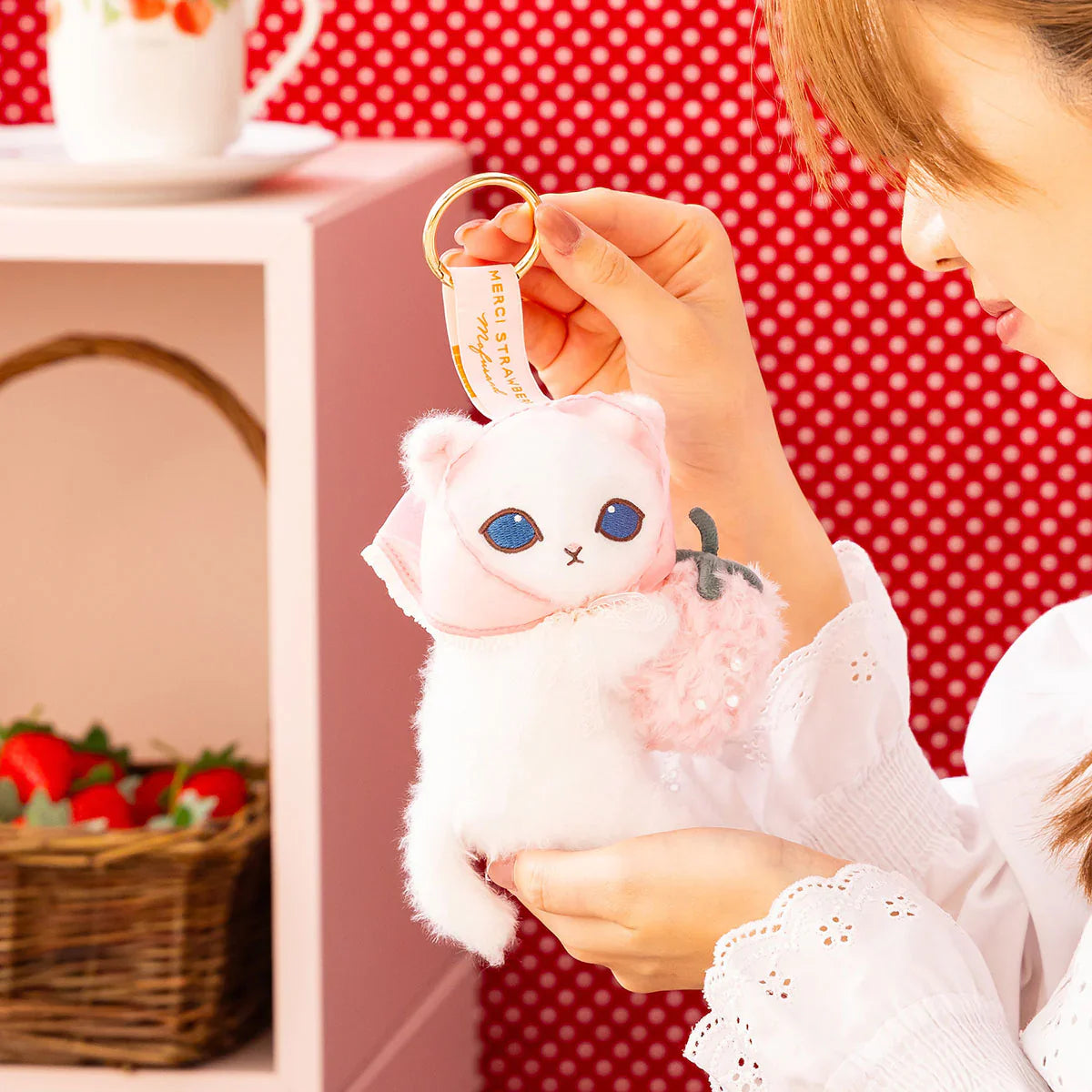 Mofusand Merci Strawberry Mascot Plush Pendants