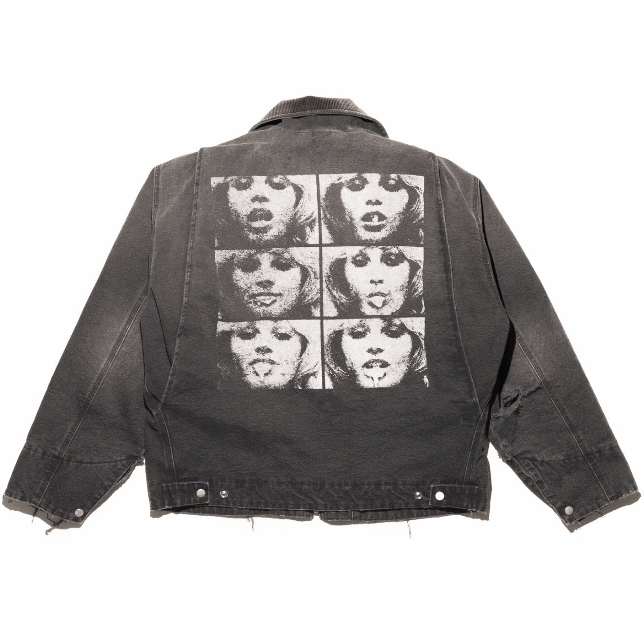 ERD Inspired Distressed Washed Grey Detroit Jacket
