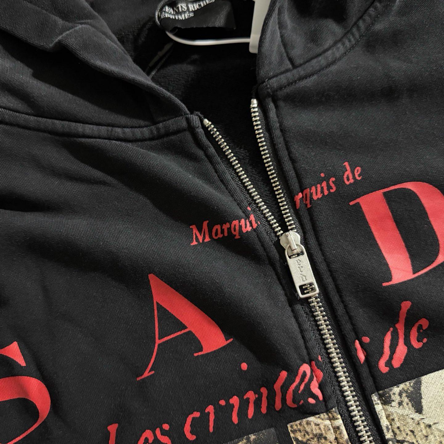 ERD Inspired 480g Washed Black Zip Hoodie