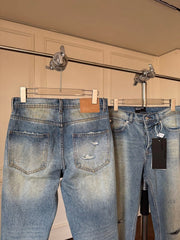 ERD Vintage Mud Wash Distressed Straight Jeans