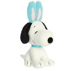 Easter Snoopy Stuffed Plush with Blue Bunny Ears 9"