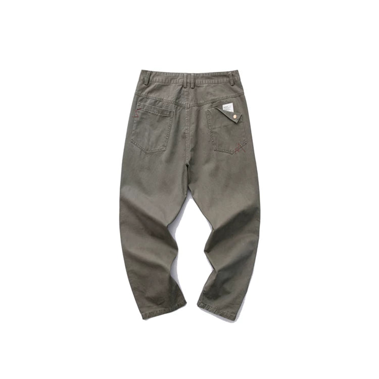 GcBrand Chino Pants American retro new style basic washed tapered casual pants loose pants for men