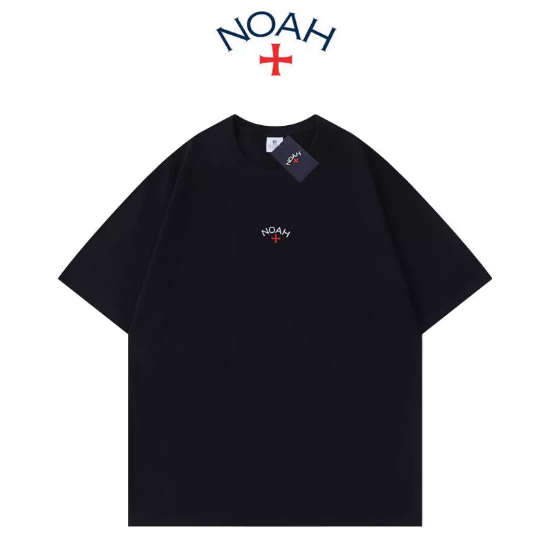 NOAH BWCJ chest cross small label print European and American trendy brand pure cotton casual couple short sleeved T-shirt for men
