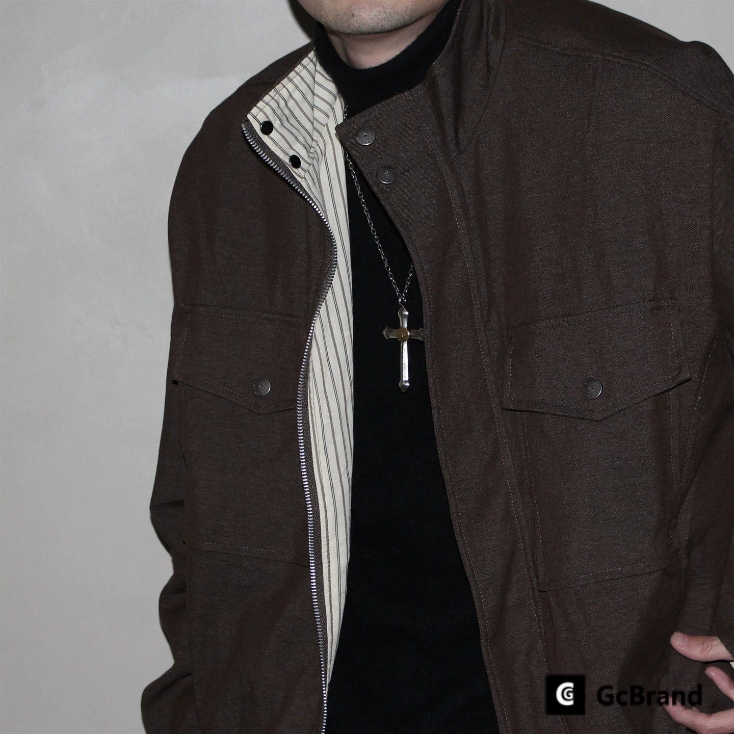 GcBrand Lab Jacket SS26 Retro themed elements, large pocket design, stand up collar jacket jacket jacket