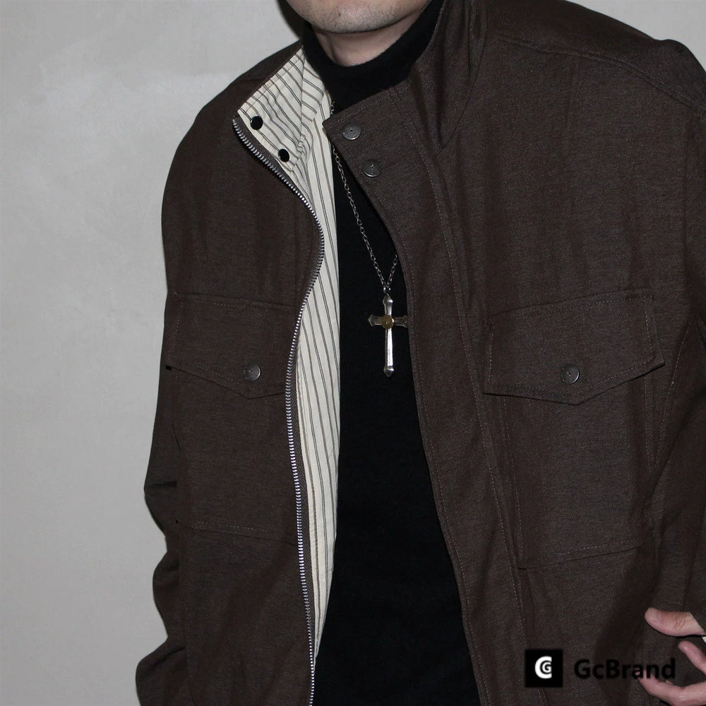 GcBrand Lab Jacket SS26 Retro themed elements, large pocket design, stand up collar jacket jacket jacket